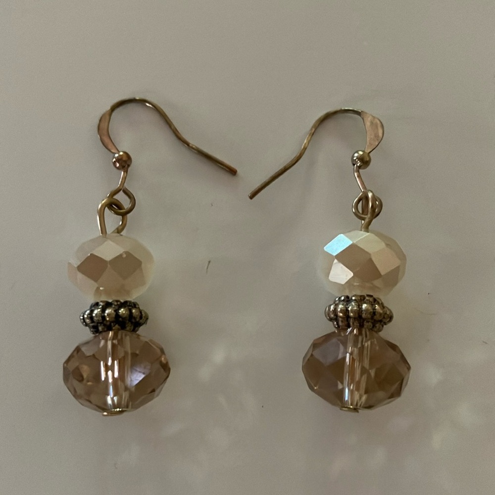 Amber crystal drop earrings